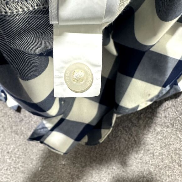 Vineyard Vines Chilmark Button Top Women 10 Blue Buffalo Plaid Relaxed Flannel - Picture 13 of 15